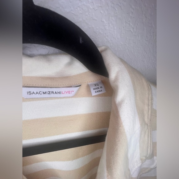 ISAAC MIZRAHI LIVE!- XS Stripped Beige and White Blazer SzXs - Picture 4 of 7